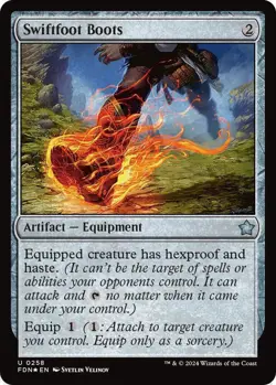 MTG Swiftfoot Boots Foundations Uncommon Artifact Equipment NM-Foil - Image 1
