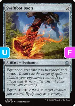 MTG Swiftfoot Boots Foundations Uncommon Artifact Equipment NM-Foil - Image 2
