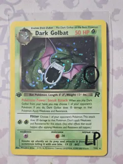 Pokemon Dark Golbat 1st Edition Holo WOTC 2000 Team Rocket 7/82 LP/MP SWIRL!! - Image 1