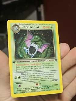 Pokemon Dark Golbat 1st Edition Holo WOTC 2000 Team Rocket 7/82 LP/MP SWIRL!! - Image 2