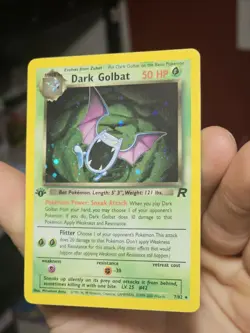 Pokemon Dark Golbat 1st Edition Holo WOTC 2000 Team Rocket 7/82 LP/MP SWIRL!! - Image 3