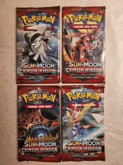 NEW Pokemon CRIMSON INVASION Booster Packs~4 Pack Complete Art Set~Sealed~READ - Image 1