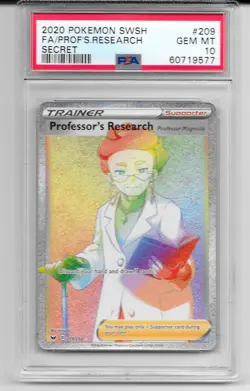 2020 Pokemon SWSH Professor's Research Full Art Secret #209/202 PSA 10 LOW POP - Image 1