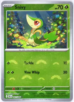 Snivy 001/086 (Poke Ball Pattern) Holo Pokemon TCG SV: Black Bolt NM - Image 1