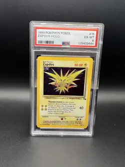 1999 Pokemon Fossil Zapdos Holo - PSA 6 EX-MT - Legendary Bird - Image 1