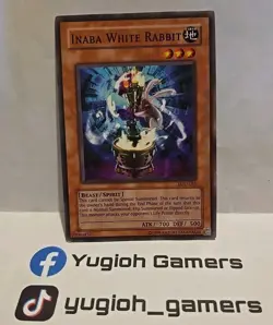 YUGIOH INABA WHITE RABBIT LOD UNLIMITED LIGHT PLAYED COMMON - Image 1