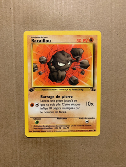 1st Edition FRENCH Geodude 47/62 Fossil Set - Common Pokemon Card - LP - Image 1