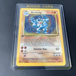 1999 Base Set 1st Edition Machamp Holo Card 8/102 WOTC Pokemon TCG Original - Image 3