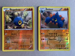 Pokemon 2011 ROGGENROLA & BOLDORE 2-card Reverse Holo lot 49/98 & 51/98 LP - Image 1