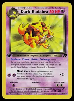Pokemon Card - Dark Kadabra Team Rocket 39/82 1st Edition - Image 1