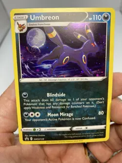 NM Swirl Umbreon SWSH129 Promo POKEMON SWORD & SHIELD TCG - Image 1