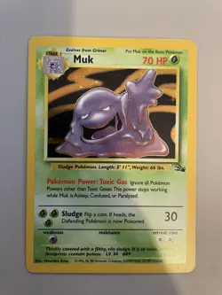 Muk Holo 13/62 Pokemon Fossil Holo LP to MP condition - Image 1