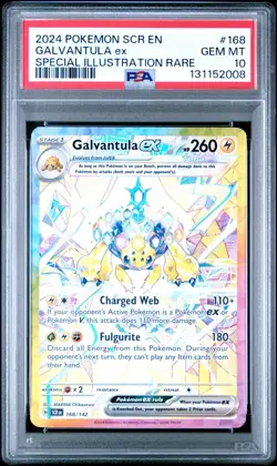 2024 Pokemon Galvantula ex 168/142 Stellar Crown PSA 10 Gem Mint - Image 1