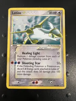 Pokemon Latias Gold Star 105/107 SWIRL ex Deoxys Customized - Image 3