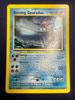 SHINING GYARADOS Neo Revelation Holo #65 MP+ INKED Pokemon [Nostalgium] - Image 2