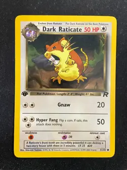Dark Raticate - 51/82 Team Rocket 1st Edition (Pokemon) Non Holo - LP - Image 1