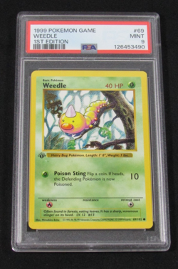 1999 Pokemon Game WEEDLE 1st Edition 69/102 PSA 9 MINT - Image 1
