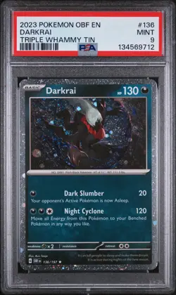 Darkrai Triple Whammy Tin Pokemon Obf En-Obsidian Flames 136 NM PSA 9 - Image 1