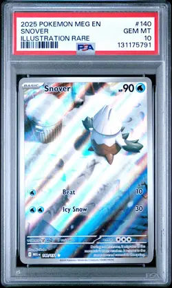 2025 POKEMON MEG EN-MEGA EVOLUTION ILLUSTRATION RARE #140 SNOVER PSA 10 - Image 1