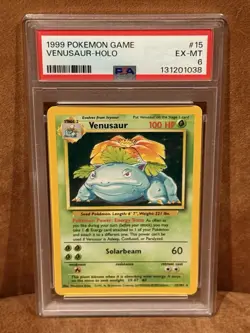 1999 POKEMON GAME #15 VENUSAUR - HOLO PSA 6 - Image 1