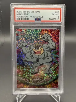 2000 TOPPS CHROME POKEMON T.V. SPARKLE #68 MACHAMP PSA 6 - Image 1