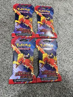 Pokemon Destined Rivals Lot Of 4 Sleeved Booster Packs SEALED - Image 1