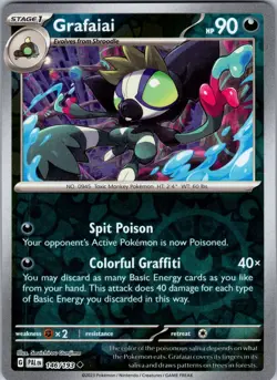 Pokemon TCG Grafaiai S&V Paldea Evolved 146/193 Reverse Holo Uncommon Card NM - Image 1