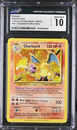 Carte Pokemon Charizard 003/034 - Trading Card Game Classic - CGC 10 - Image 1