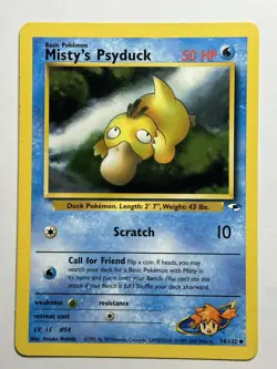 Misty's Psyduck Gym Heroes 054/132 MP-LP Pokemon Card - Image 1