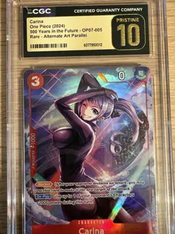 CGC Pristine 10 Carina OP07-005 AA Parallel Rare - One Piece Card - Image 2