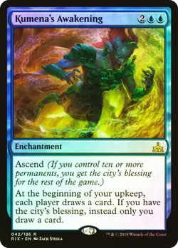 MTG FOIL Kumena's Awakening - Rivals of Ixalan #42 - Image 1