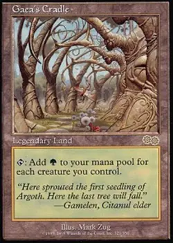 Damaged, English - 1 x MTG Gaea's Cradle Urza's Saga - Image 1