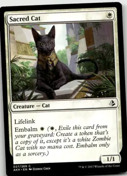Sacred Cat, Amonkhet #27 MTG - Image 1