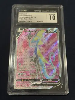 Inteleon V 180/192 - Rebel Clash - CGC 10 Gem Mint - Full Art Ultra Rare Pokemon - Image 1