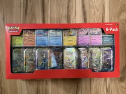 Pokemon TCG Scarlet Violet Prismatic Evolutions 8 Mini Tins NEW Sealed Box - Image 1