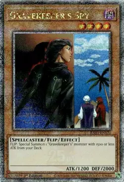 Yugioh! LP Gravekeeper's Spy - RA03-EN121 - Quarter Century Secret Rare - 1st Ed - Image 1