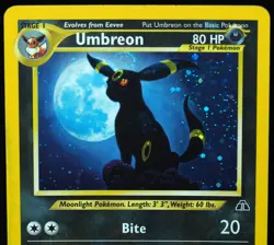 Umbreon 13/75 LP Neo Discovery Pokemon Card, Perfect Head Swirl - Image 3