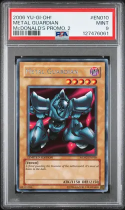 2006 YU-GI-OH! MCDONALD'S PROMO CARDS 2 #EN010 METAL GUARDIAN PSA 9 - Image 1
