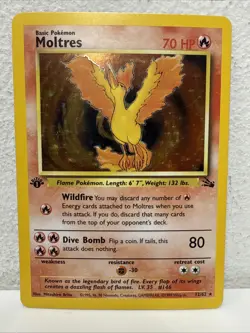 Pokemon TCG Moltres 12/62 Holo Fossil Set Pokemon Card LP - Image 1