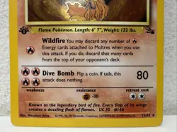 Pokemon TCG Moltres 12/62 Holo Fossil Set Pokemon Card LP - Image 3
