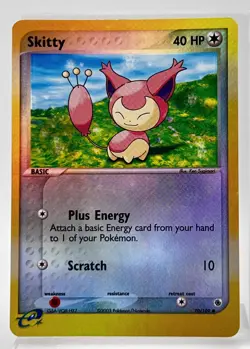 Skitty 70/109 Reverse Holo Pokemon Card Ruby & Sapphire 2003 LP - Image 1
