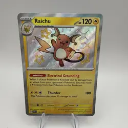 Pokemon TCG Raichu Scarlet & Violet Paldean Fates Holo Shiny Rare Card 132/091 - Image 1