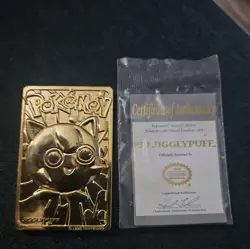 Jigglypuff 1999 Pokemon 23K Gold-Plated Burger King Nintendo Promo Trading Card - Image 1