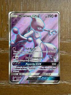 2017 Pokemon TCG Mewtwo GX 72/73 Shining Legends Full Art Ultra Rare NM - Image 1