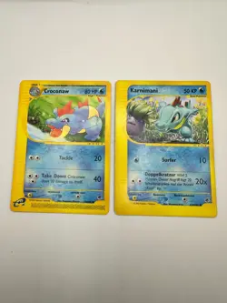 Pokemon Karte TCG Karnimani+Tyracroc 74+134/165 Expedition no Holo Deutsch LP - Image 2