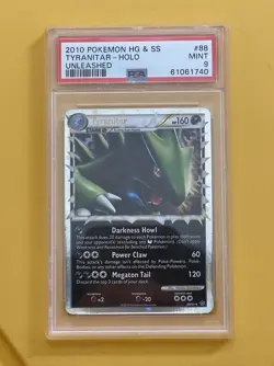 2010 POKEMON HEARTGOLD & SOULSILVER UNLEASHED #88 TYRANITAR PRIME HOLO PSA 9 - Image 1