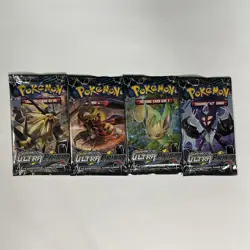 Pokemon TCG Sun and Moon Ultra Prism 4x Booster Packs Complete Art Set Sealed - Image 1