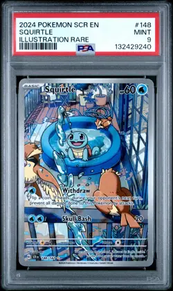 2024 POKEMON SCR EN-STELLAR CROWN #148 SQUIRTLE ILLUSTRATION RARE, PSA 9 - Image 1