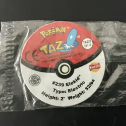 WALKERS POKEMON TAZ / TAZO No.3 #239 ELEKID 2001 STILL WRAPPED - Image 2