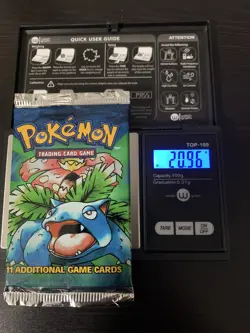 ??SEALED 1999 Pokemon Base Set Booster Pack Venusaur art 20.96g Potential Heavy 742818061582 - Image 1